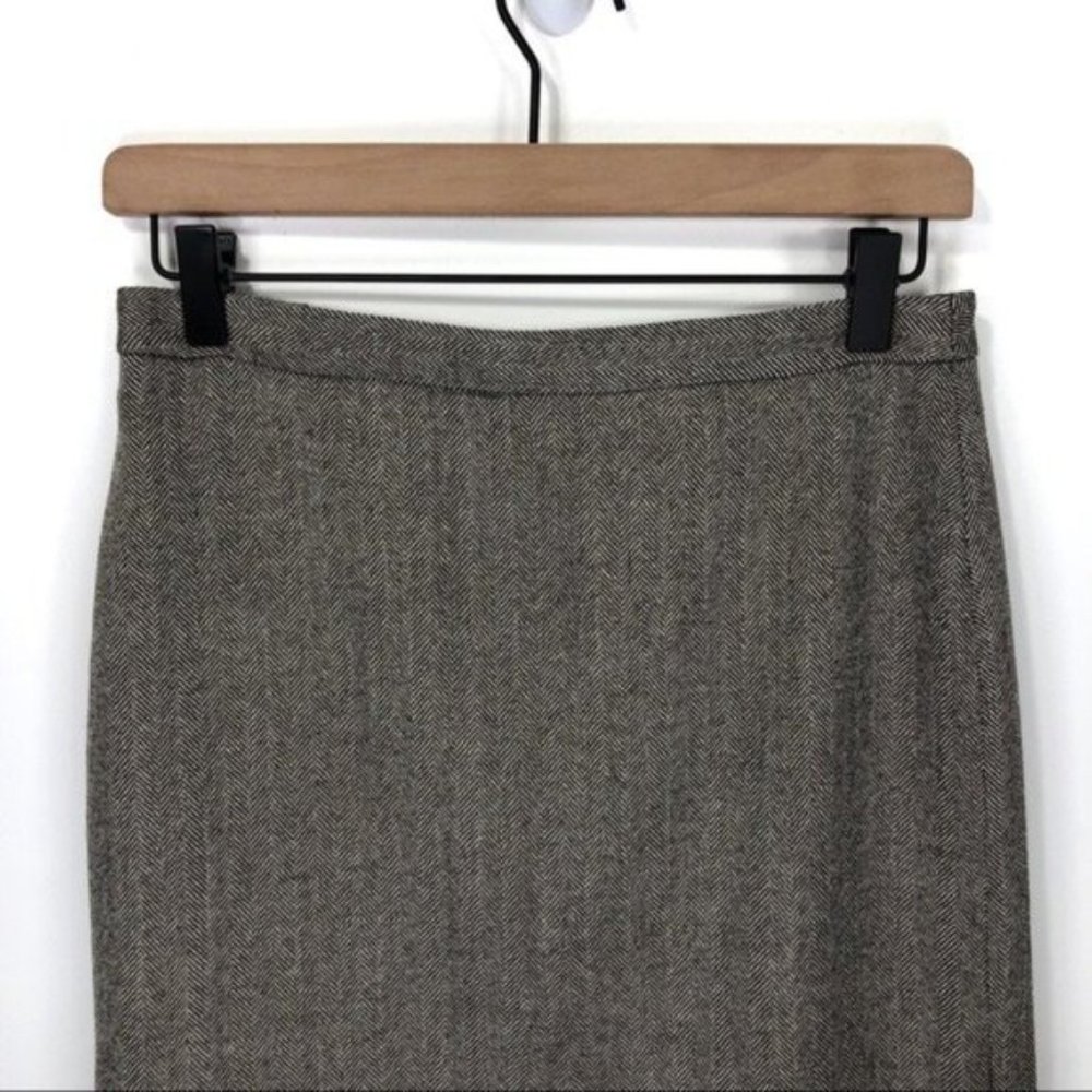 J.Crew Brown Wool Business Midi Skirt Classic Workwear Timeless Style Size 2 - Picture 3 of 6